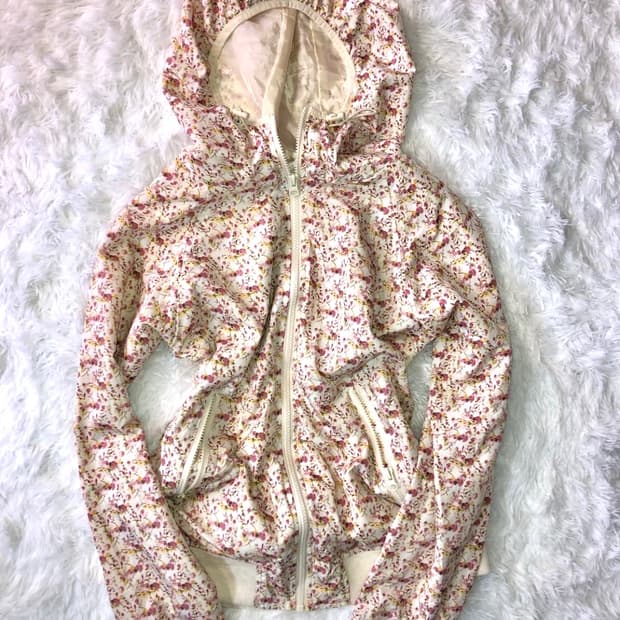 y2k 페어리 모리걸 일본 빈티지 후드집업 바람막이 플라워