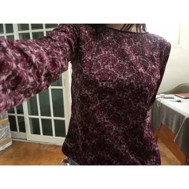 vintage velvet pattern top