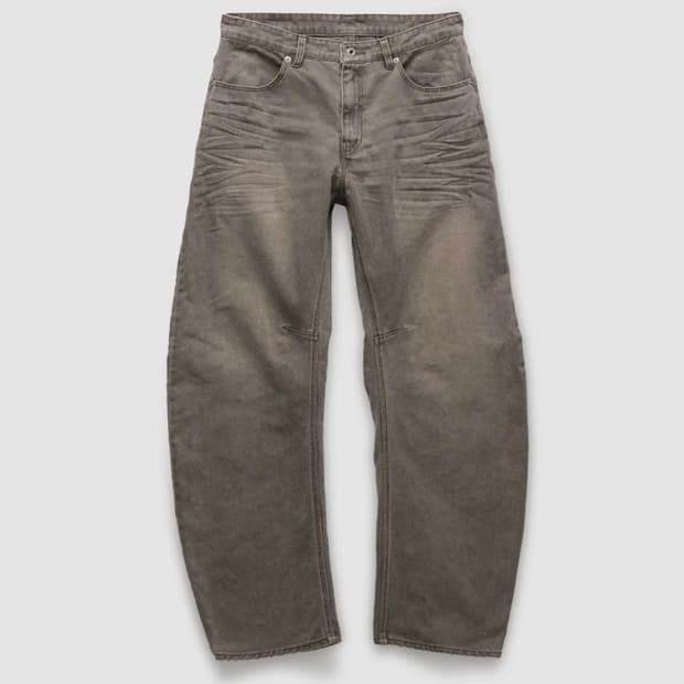 엠보 워시드 딥 커브드 데님 팬츠 (워시드브라운) L 사이즈