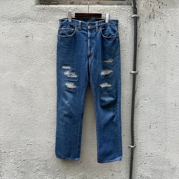70s USA Levis 66전기 데님 팬츠
