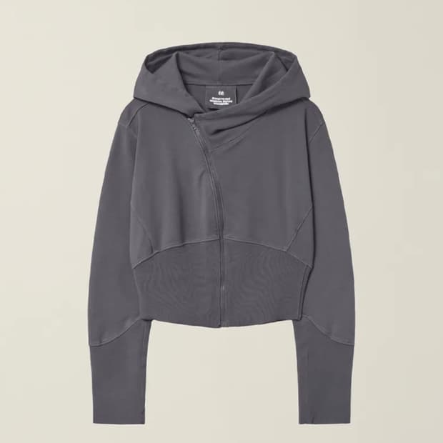 WOMENS GARMENT DYED CURVED HOODED ZIP JA