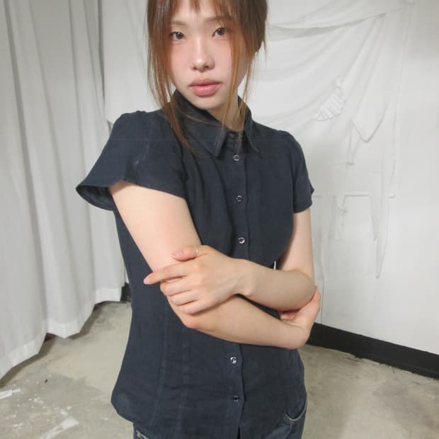 Navy Puff Shirt