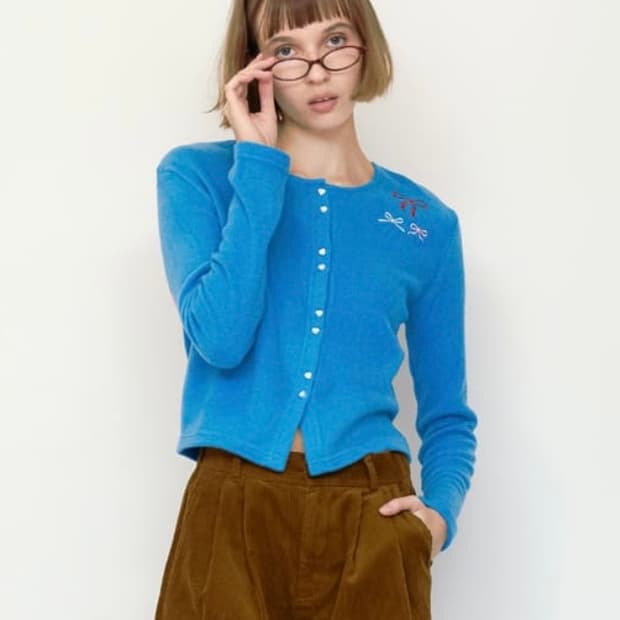 Ronron HEART BUTTON 3 CARDIGAN 가디건