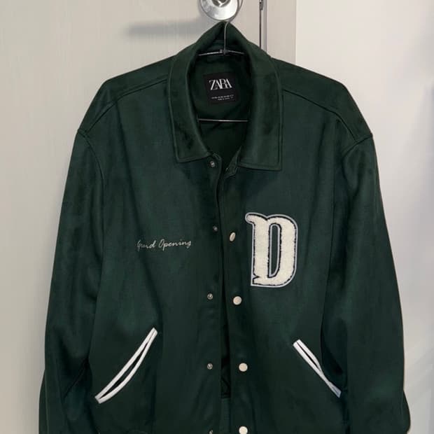 ZARA 스웨이드 바시티 봄버 자켓