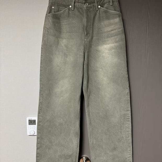 STU 엠보 와이드 데님 팬츠