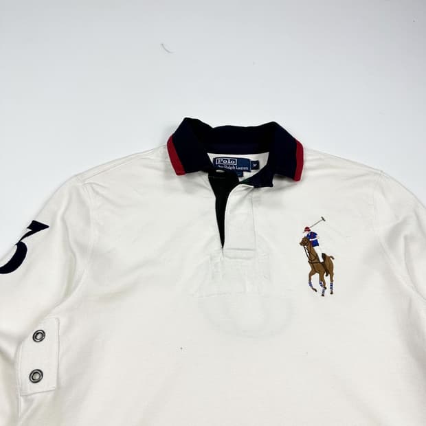 폴로 랄프로렌 빅 포니 화이트 럭비티 맨투맨 (M)