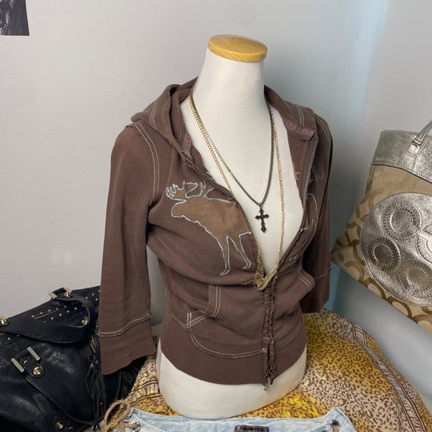 아베크롬비 브라운 후드 집업