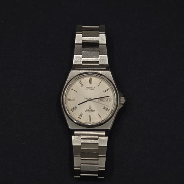 80s 빈티지 세이코 실버웨이브 쿼츠 로만 다이얼 (5933-7020)