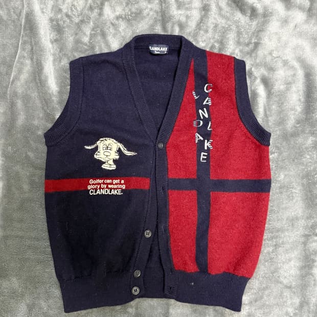CLANDLAKE 클랜드레이크 자수 울 베스트 (M)