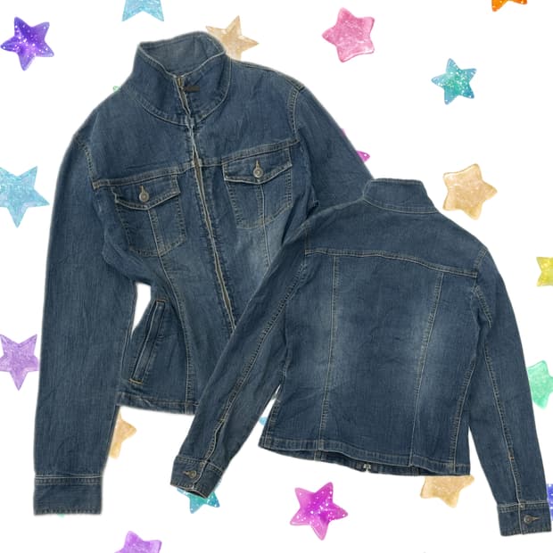 GERAR DAREL 슬림 라인 청자켓 데님자켓 보헤미안 그런지 나나깔