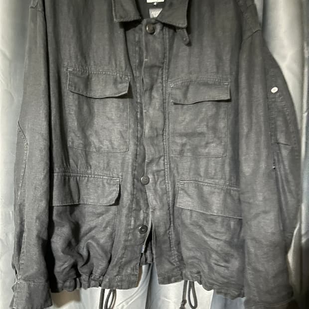 [4] 폴리테루 린넨 필드 파카 자켓 / Black