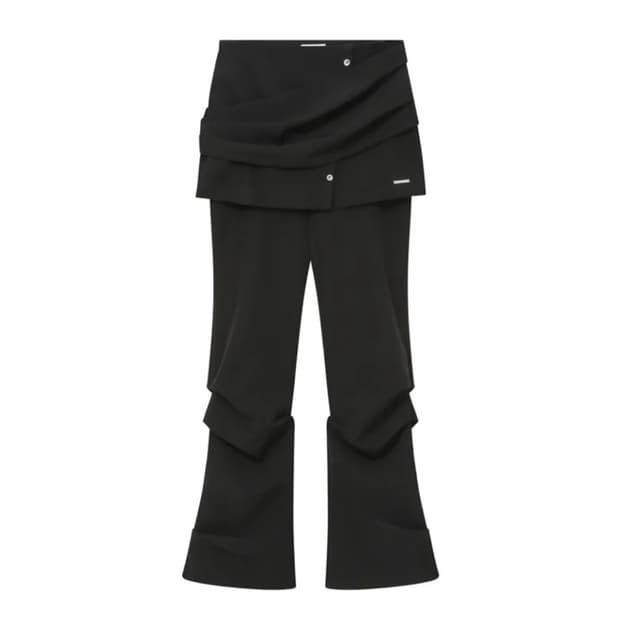 미세키서울 Draped shirt skirt pants SET BLACK