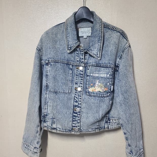 써스데이아일랜드 셔츠카라 데님 숏자켓