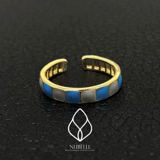 🌗 Blue moon ring / 블루 스퀘어 반지