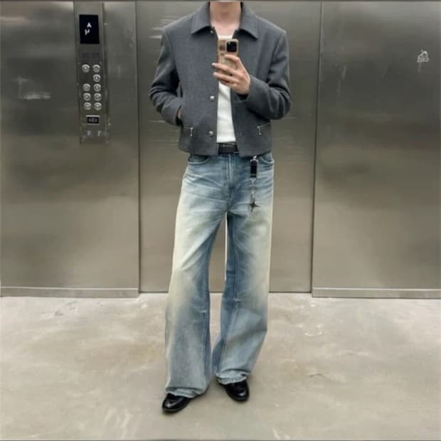 알포 CROP JACKET(그레이)