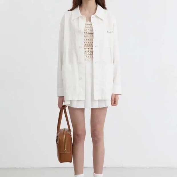 던스트 - 린넨 하프 자켓 (화이트 M사이즈)