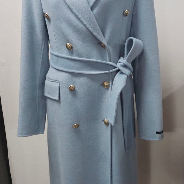 줄로그  하늘색 울 롱 코트 S