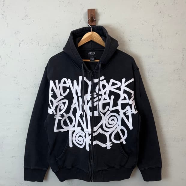 스투시 00s 아카이브 그래피티 월드투어 후드집업