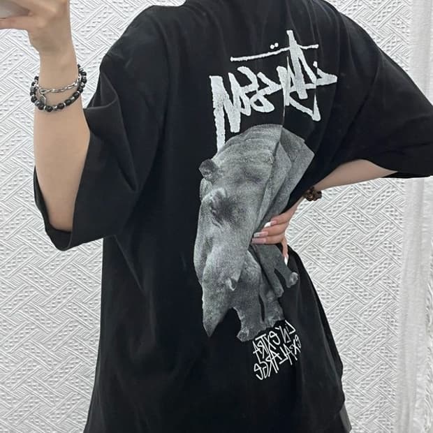 스투시 빈티지 스트릿 펑크 리빈 하마 반팔티 XL C12099