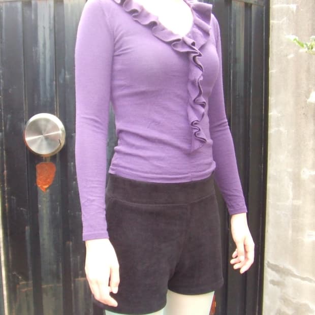 Vintage purple frill knit 