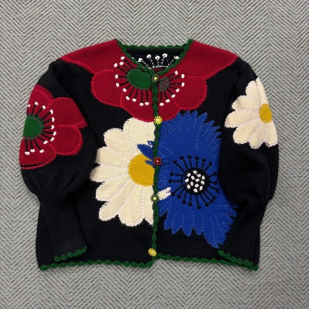 플라워 니트 가디건 v2361