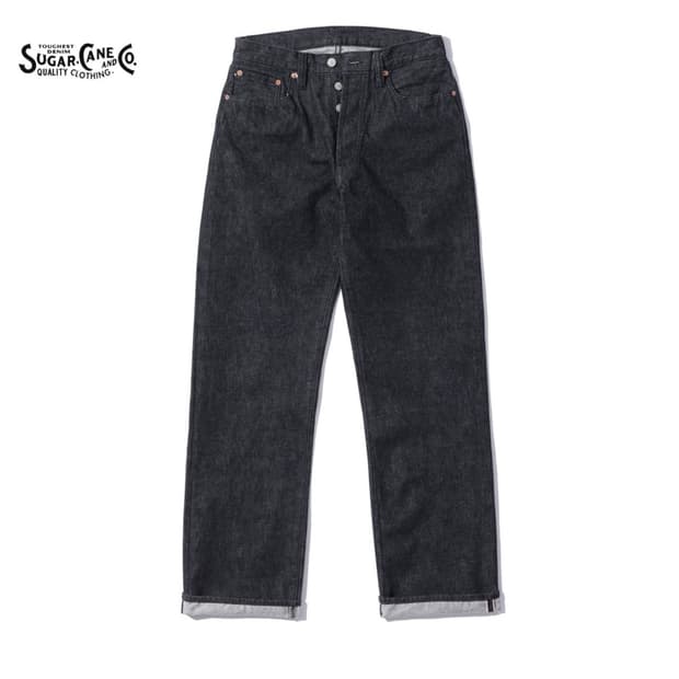 슈가케인 1947모델 블랙 데님 레귤러 스트레이트 셀비지진 14.25oz