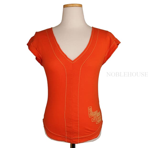 디젤 오렌지 스티치 티셔츠(XS)