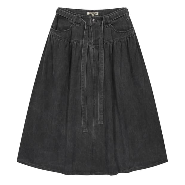 코이세이오 퍼피 코튼 스커트 차콜