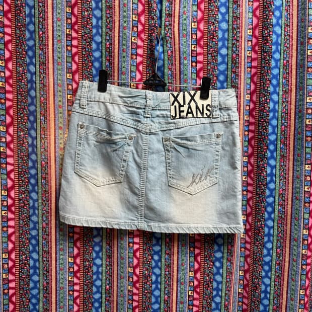 [빈티지]XIX JEANS 로우라이즈 데님 스커트 아이스블루