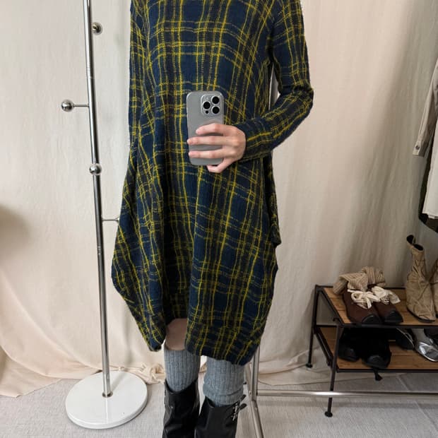 Zucca 체크 울 원피스