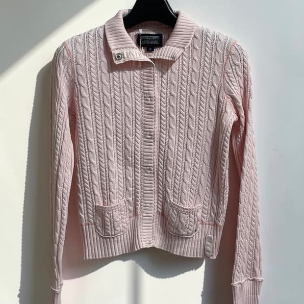 폴로 진스 케이블 니트 집업 가디건