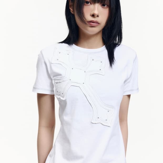 아캄 Big Patch CROS2 Half Top (White)