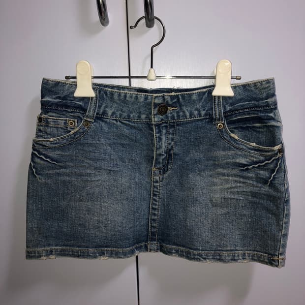 빈티지 데님 로우라이즈 스커트 청치마
