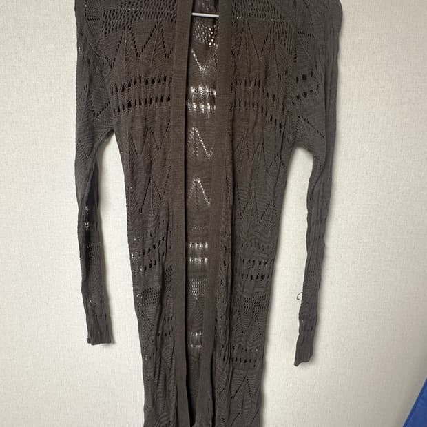 시스루 그물 브라운 초코 롱가디건 로브 빈티지 모리걸 y2k