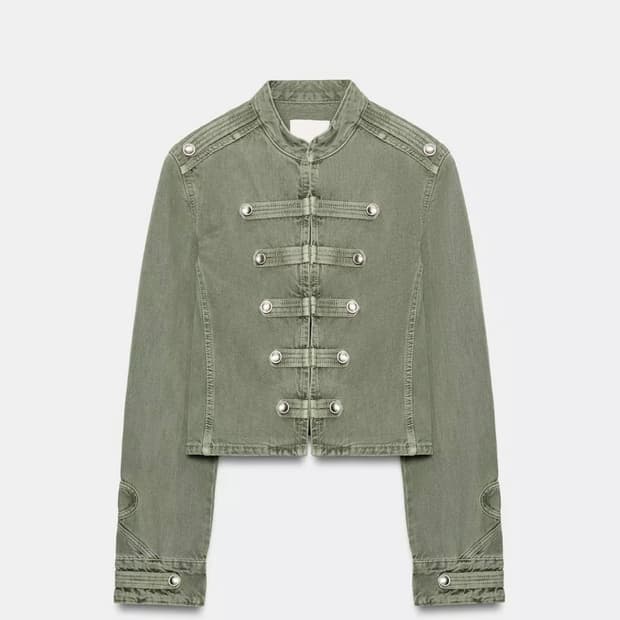 M L 자라 zara 나폴레옹 자켓 그린 미시착 새제품 판매