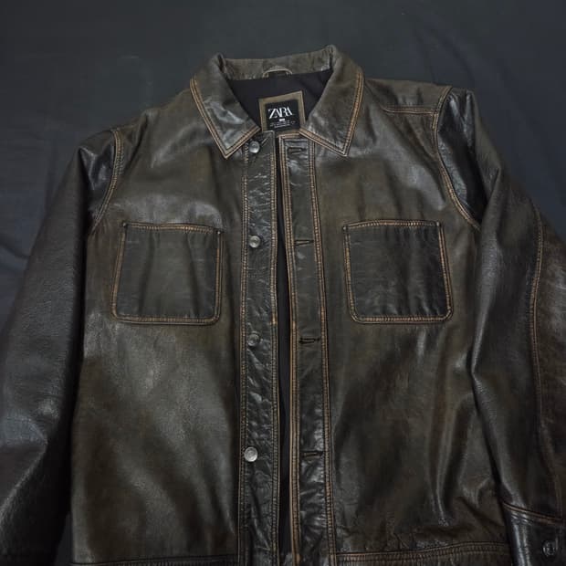 자라 버팔로 가죽자켓 L-XL