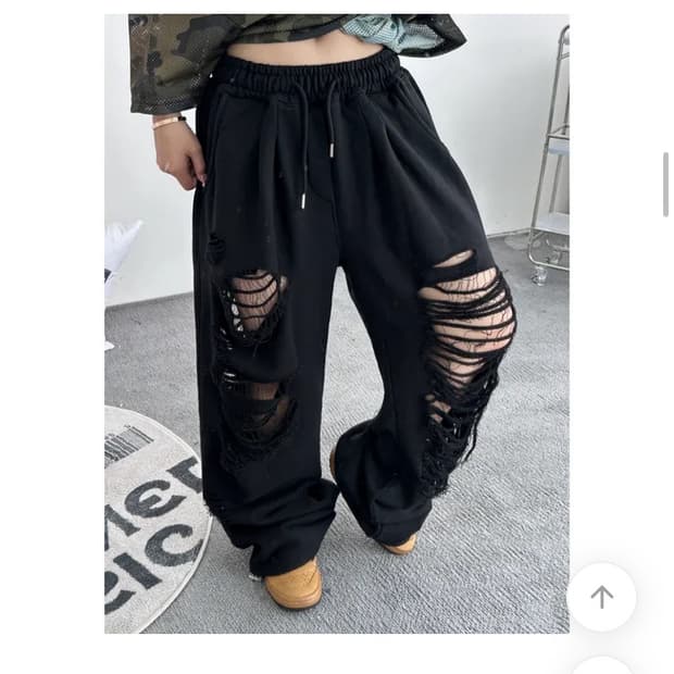 키미스 데미지 디스트로이드 팬츠 블랙