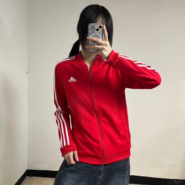 Adidas Red China Neck Track Jacket 