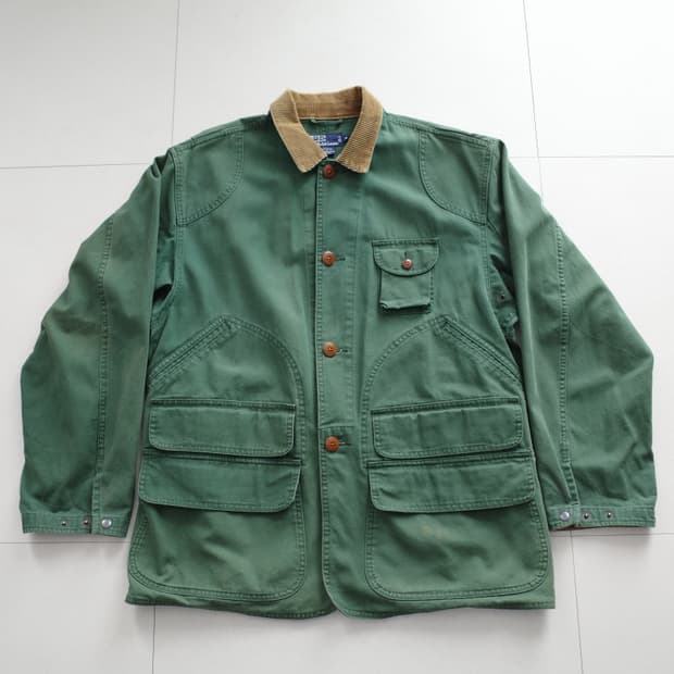 90s 폴로 랄프로렌 모호크 코튼 헌팅 필드 자켓 그린 (M)