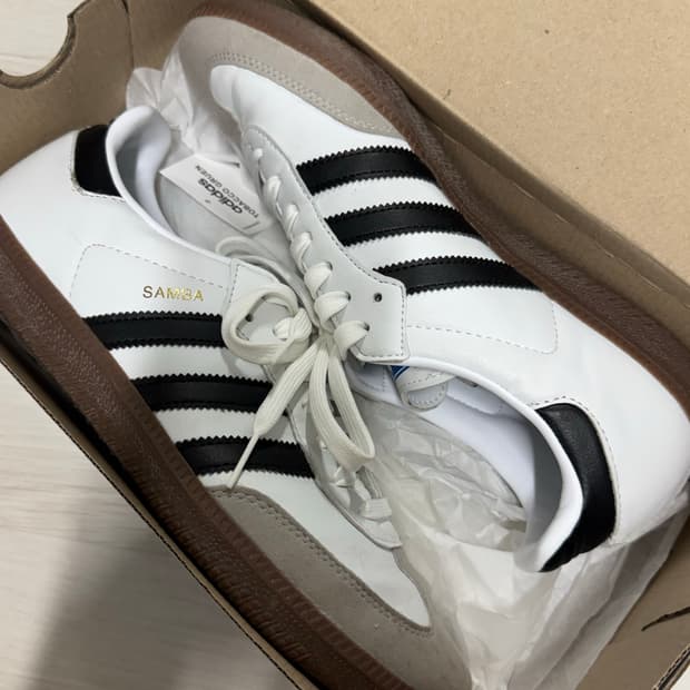 아디다스 삼바 비건 화이트 블랙 275