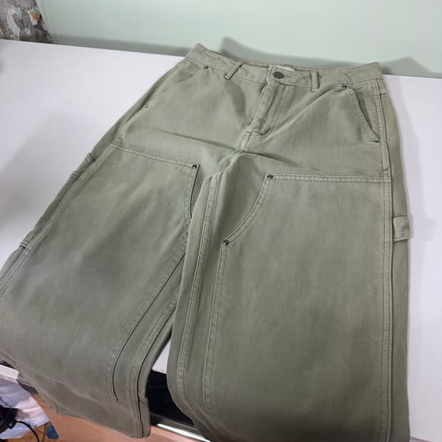 S 흐앤므 H&M 세미와이드 딥베이지 카펜더 데님팬츠