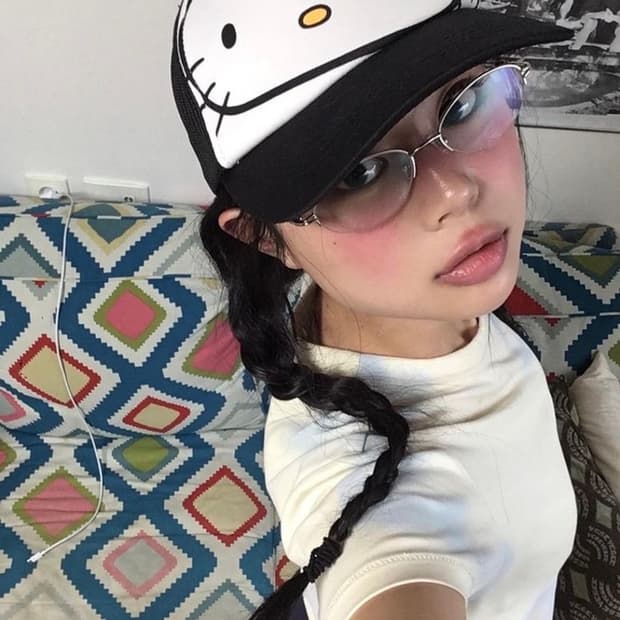 헬로키티 메쉬캡