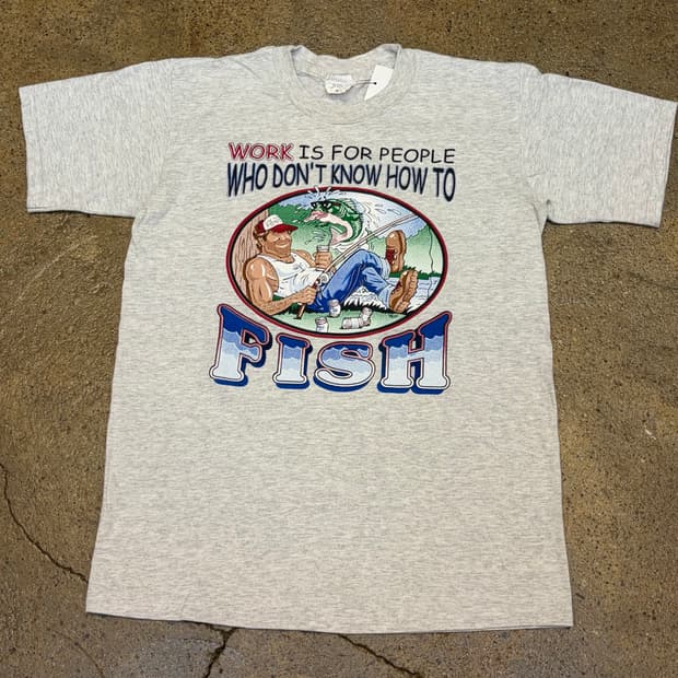 90s Made in USA 미국 빈티지 피싱 반팔티