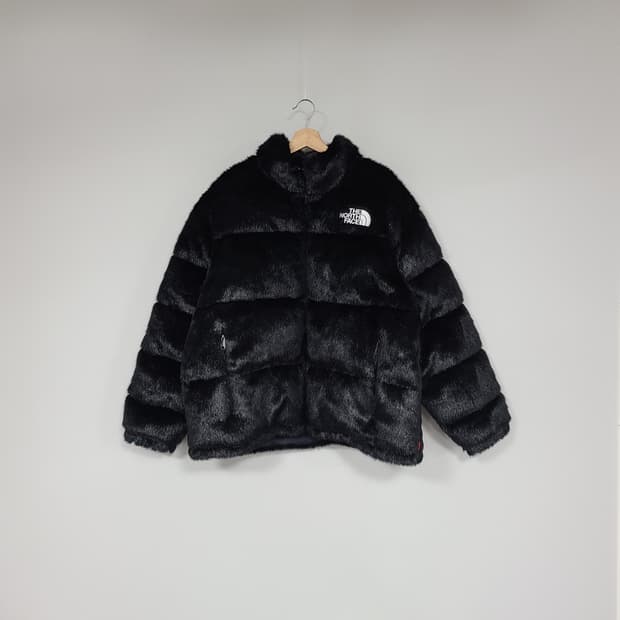 슈프림 x 노스페이스 남성 포우 퍼 눕시 자켓 블랙 XL