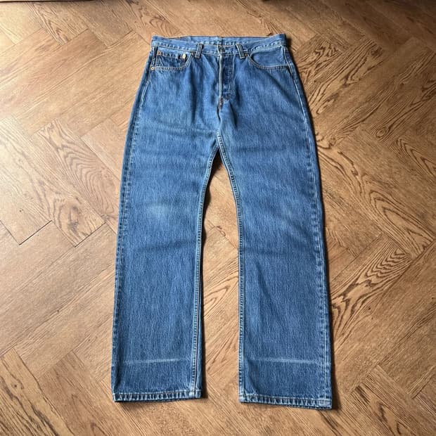 [32]리바이스 유럽 501 빈티지 워싱 스트레이트 데님 팬츠