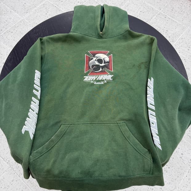 1990s powell peralta skull hoodie green