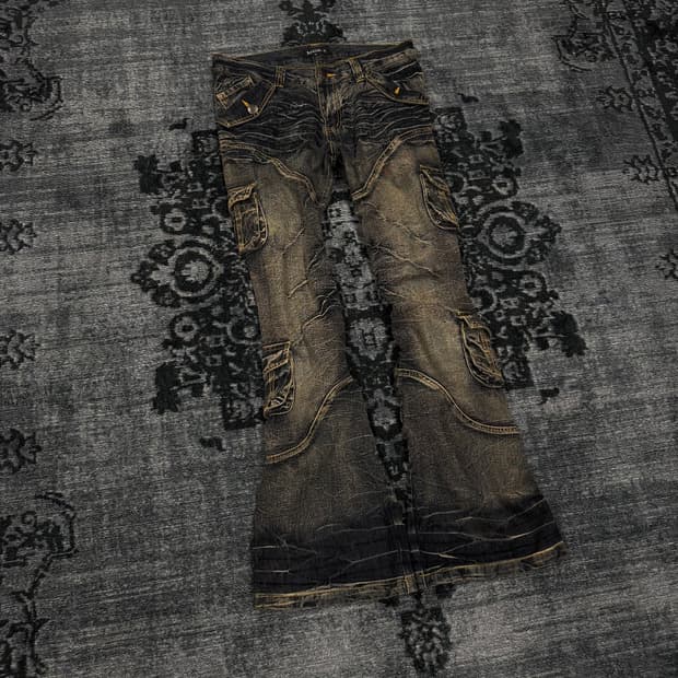 Lowbox 00s grunge washing boots cut deni