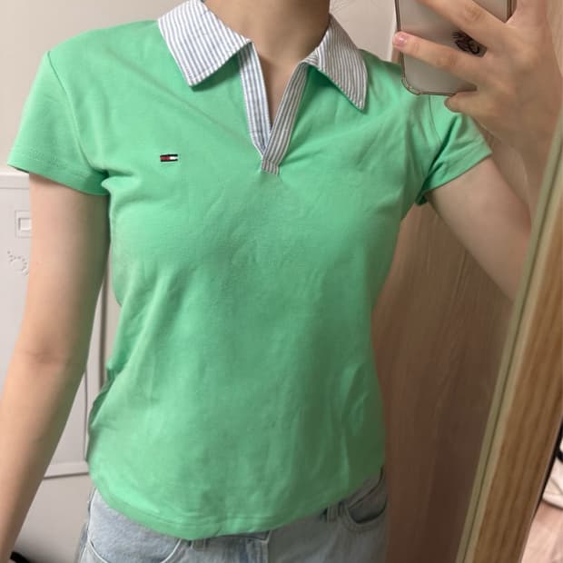 타미힐피거 카라티 연두 민트 S 새상품