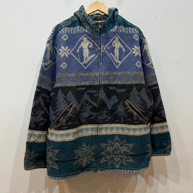 90s 엘엘빈 노르딕 블랭킷 울 자켓