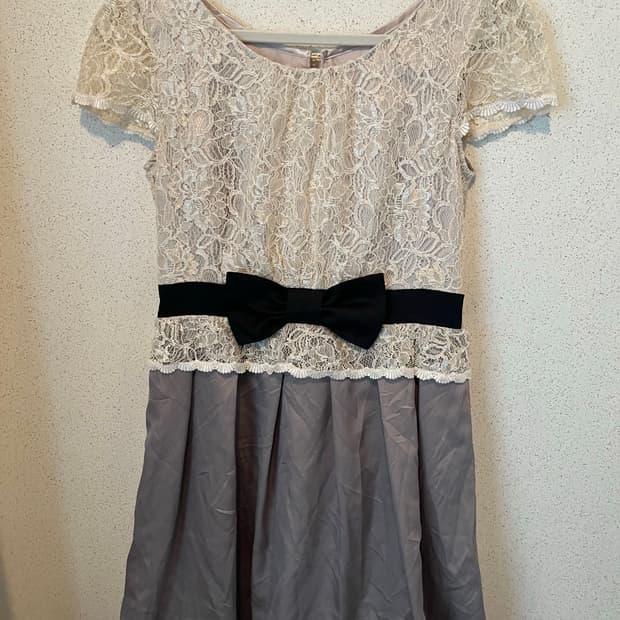 jpn vtg 리본 보우 레이스 드레스